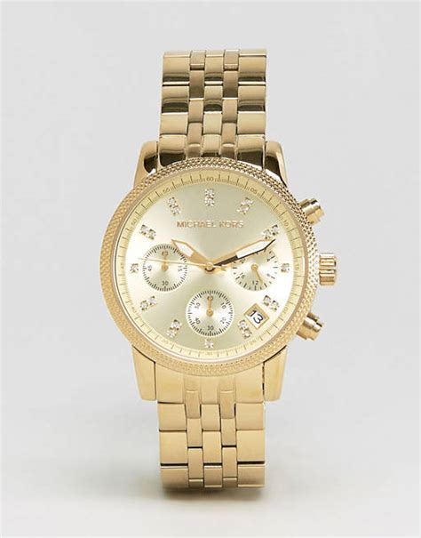 Michael Kors Ritz Glitz Gold Chronograph Watch MK5676